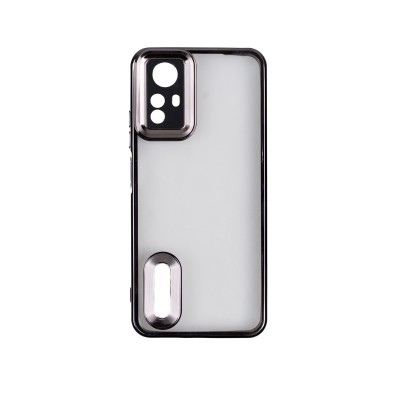 Xiaomi Redmi Note 12S Case Camera Protection Logo Showing Zore Omega Cover Black