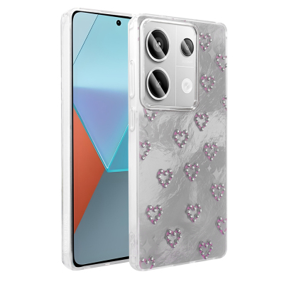 Xiaomi Redmi Note 13 Pro 4G Case Camera Protection Figured Zore Ponti Silicone Cover - Zore