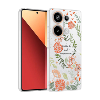 Xiaomi Redmi Note 13 Pro 4G Case with Camera Protector, Patterned Zore Clip Cover - Zore