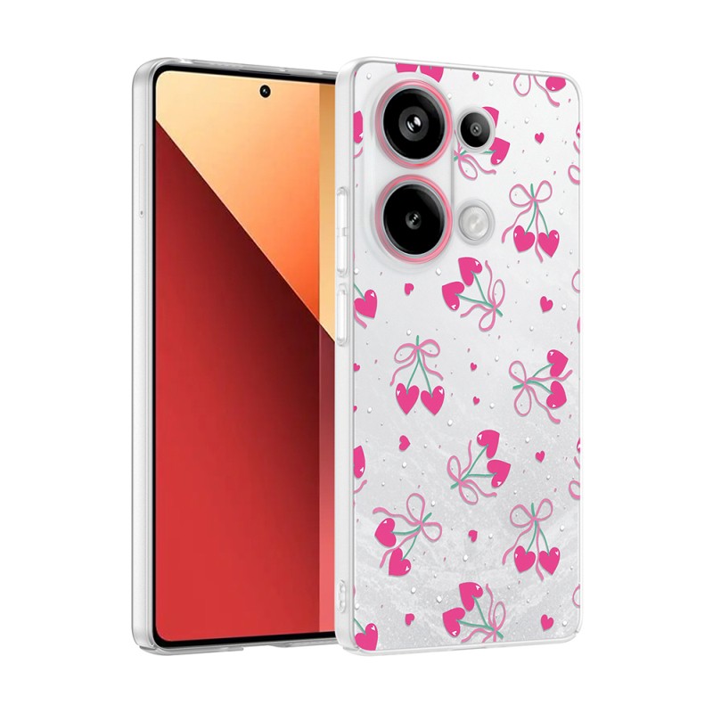 Xiaomi Redmi Note 13 Pro 4G Case with Camera Protector, Patterned Zore Clip Cover - 4