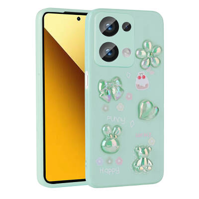 Xiaomi Redmi Note 13 Pro 4G Kılıf Kabartma Figürlü Parlak Zore Toys Silikon Kapak - Zore