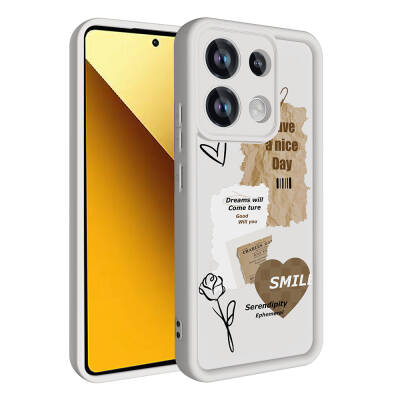 Xiaomi Redmi Note 13 Pro 4G Kılıf Kamera Korumalı Baskılı Arka Yüzey Zore Klas Kapak - Zore