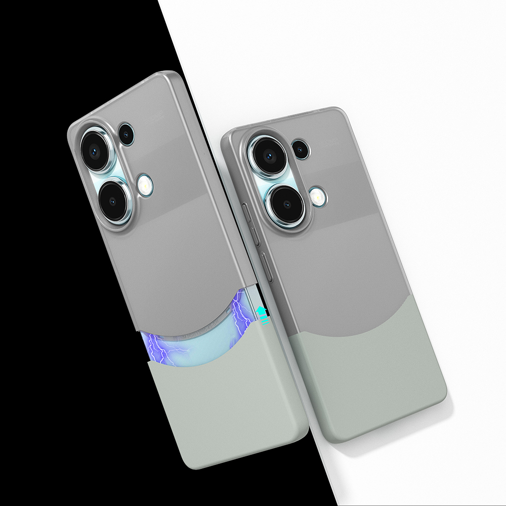 Redmi Note 13 Pro 4G Kılıf Mıknatıslı NXXA Duble Kapak - Gri