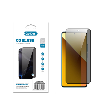 Xiaomi Redmi Note 13 Pro 5G Go Des OG Glass Privacy Antistatik Temperli Cam Ekran Koruyucu - Go Des