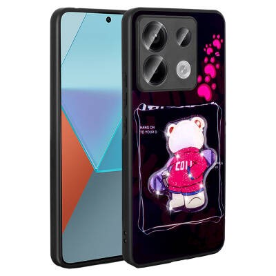 Xiaomi Redmi Note 13 Pro 5G Kılıf Parlayan Kabartmalı İkonik Figürlü Zore Amas Silikon Kapak - 8