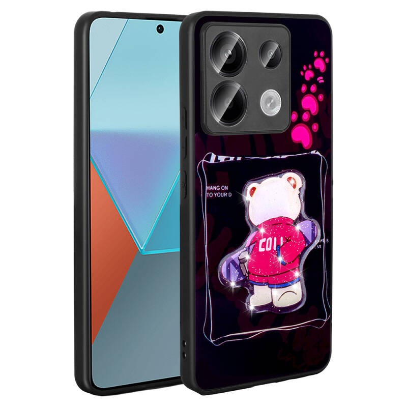 Xiaomi Redmi Note 13 Pro 5G Kılıf Parlayan Kabartmalı İkonik Figürlü Zore Amas Silikon Kapak - 8