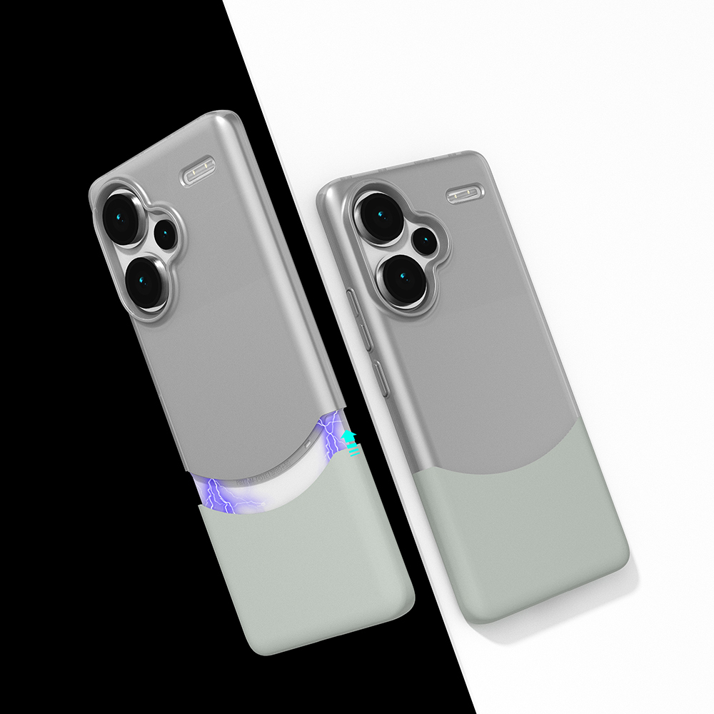 Redmi Note 13 Pro Plus 5G Kılıf Mıknatıslı NXXA Duble Kapak - Gri
