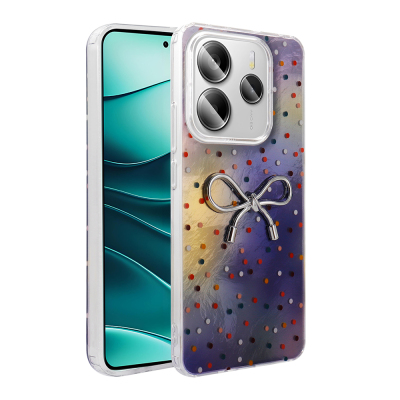 Xiaomi Redmi Note 14 4G Case Camera Protection Figured Zore Ponti Silicone Cover - Zore