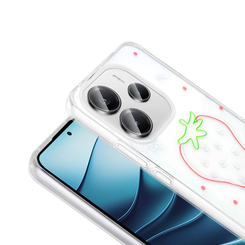 Xiaomi Redmi Note 14 4G Case Transparent Figured Zore Folk Hard Cover - 16