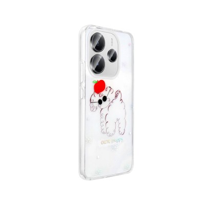 Xiaomi Redmi Note 14 4G Case Transparent Figured Zore Folk Hard Cover - 7