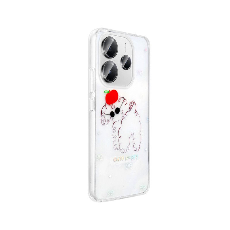 Xiaomi Redmi Note 14 4G Case Transparent Figured Zore Folk Hard Cover - 7