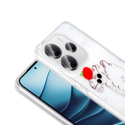 Xiaomi Redmi Note 14 4G Case Transparent Figured Zore Folk Hard Cover - 12