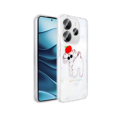 Xiaomi Redmi Note 14 4G Case Transparent Figured Zore Folk Hard Cover - 2