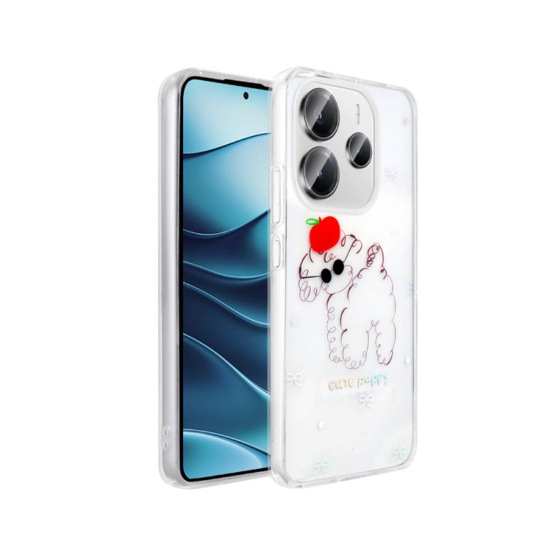 Xiaomi Redmi Note 14 4G Case Transparent Figured Zore Folk Hard Cover - 2