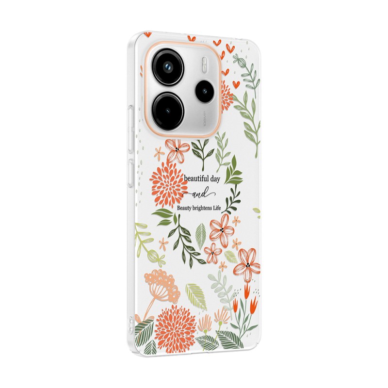 Xiaomi Redmi Note 14 4G Case with Camera Protector, Patterned Zore Clip Cover - 8
