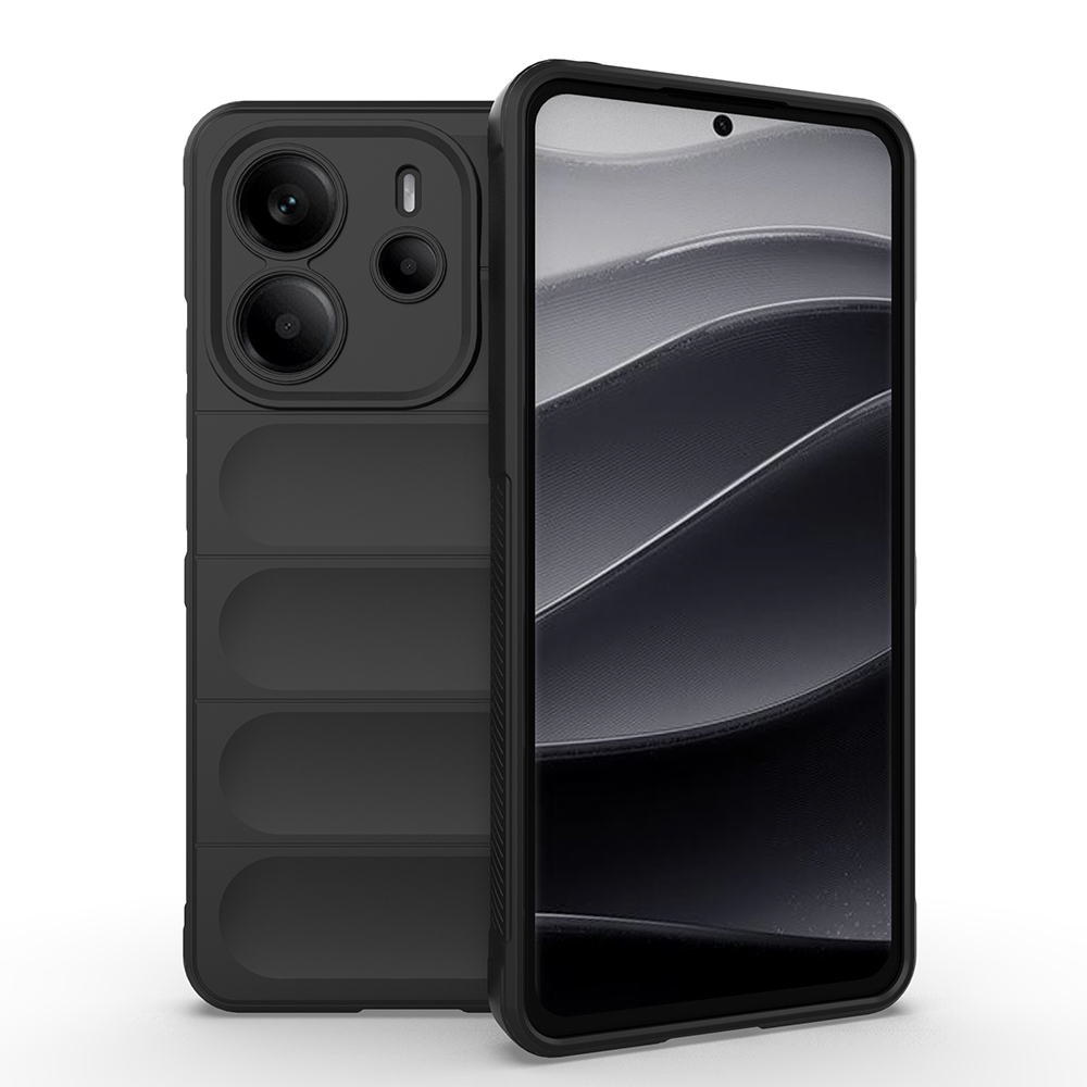 Xiaomi Redmi Note 14 4G Kılıf Esnek TPU Oyuklu Arka Yüzey Tasarımlı Zore Etnik Silikon Kapak - Siyah