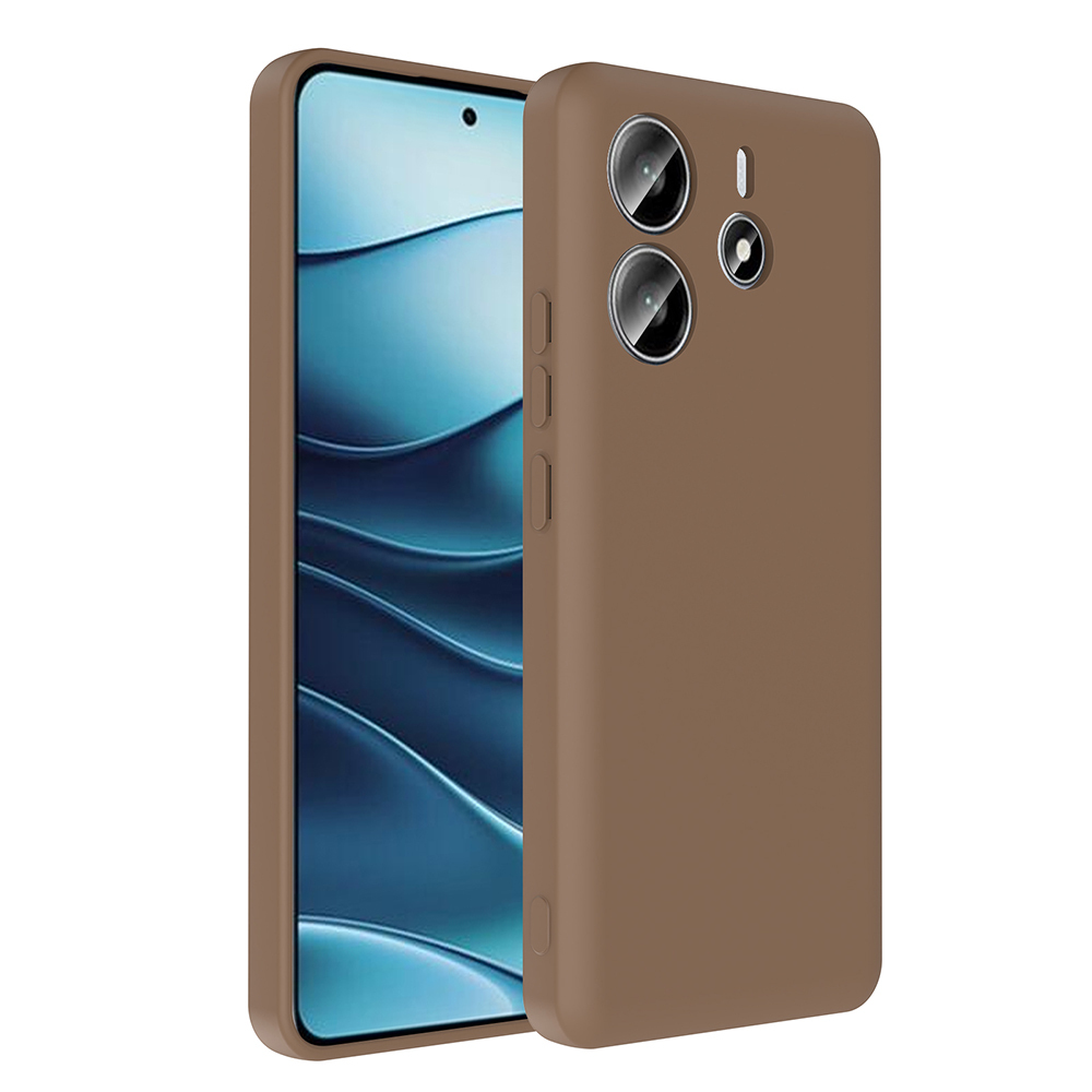 Xiaomi Redmi Note 14 4G Kılıf Kamera Korumalı Kartlık Hazneli Zore Vitra Kapak - Kahverengi