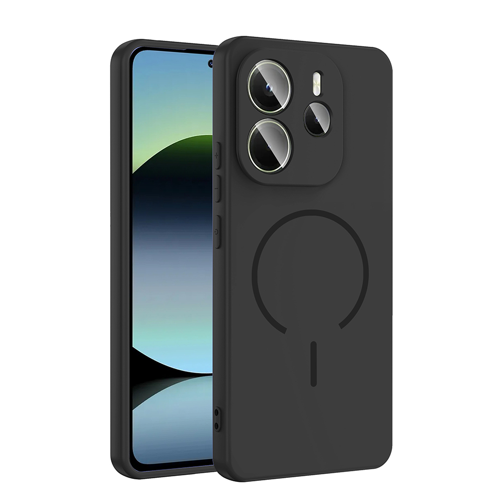Xiaomi Redmi Note 14 4G Kılıf M-safe Şarj Özellikli Zore Meta Kapak - Siyah