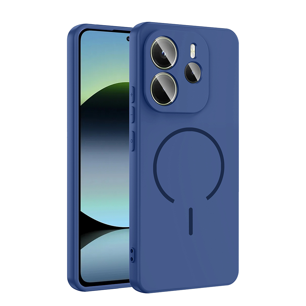 Xiaomi Redmi Note 14 4G Kılıf M-safe Şarj Özellikli Zore Meta Kapak - Lacivert