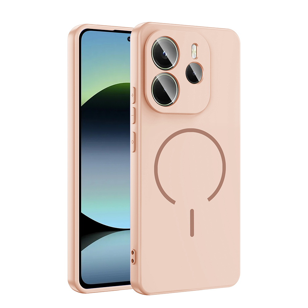 Xiaomi Redmi Note 14 4G Kılıf M-safe Şarj Özellikli Zore Meta Kapak - Rose Pembe