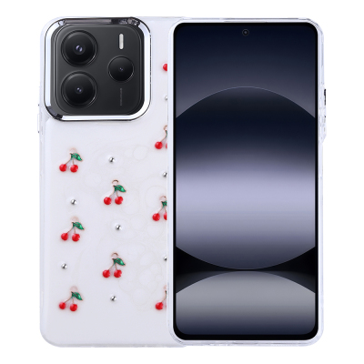 Xiaomi Redmi Note 14 5G Case Airbag Design Glitter Transparent Zore Kutup Cover - Zore