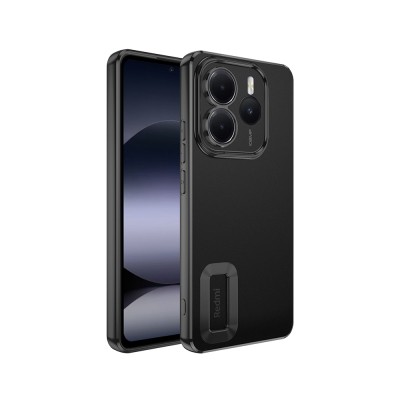 Xiaomi Redmi Note 14 5G Case Camera Protection Logo Showing Zore Omega Cover Black