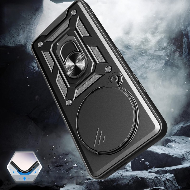 Xiaomi Redmi Note 14 Pro 4G Case Magnetic Stand Camera Protected Zore Sliding Vega Cover - 7