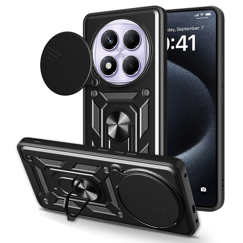 Xiaomi Redmi Note 14 Pro 4G Case Magnetic Stand Camera Protected Zore Sliding Vega Cover - 3