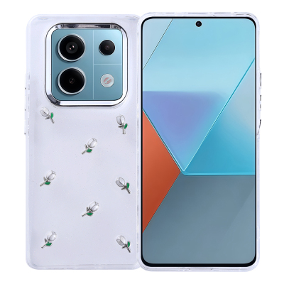 Xiaomi Redmi Note 14 Pro 4G Kılıf Airbag Tasarımlı Simli Şeffaf Zore Kutup Kapak - Zore