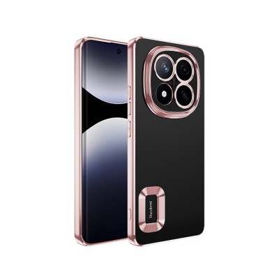 Xiaomi Redmi Note 14 Pro 4G Kılıf Kamera Korumalı Logo Gösteren Zore Omega Kapak Rose Gold