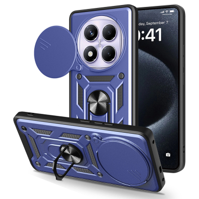 Xiaomi Redmi Note 14 Pro 4G Kılıf Magnetik Standlı Kamera Korumalı Zore Sürgülü Vega Kapak - Zore