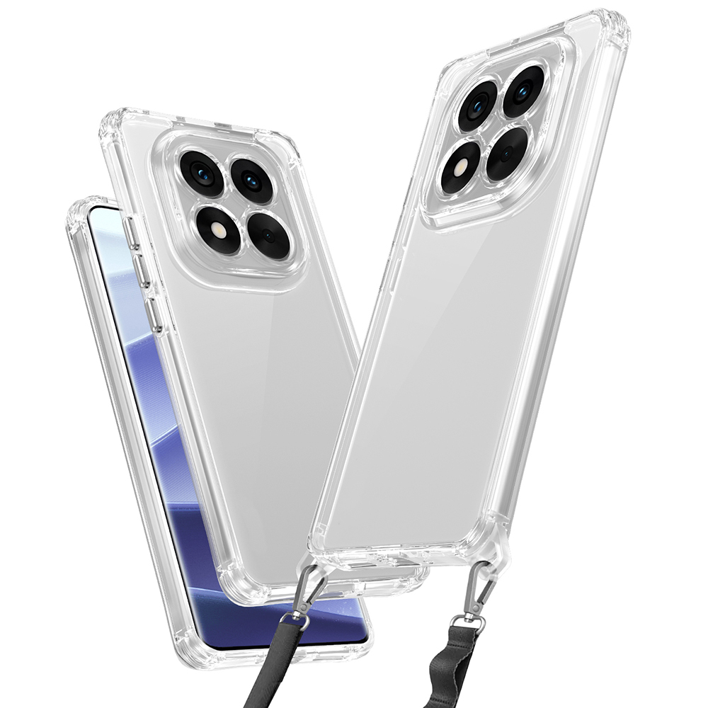 Xiaomi Redmi Note 14 Pro 5G Kılıf Airbagli Takılabilir Askı Aparatlı Zore Snap Silikon Kapak - Şeffaf