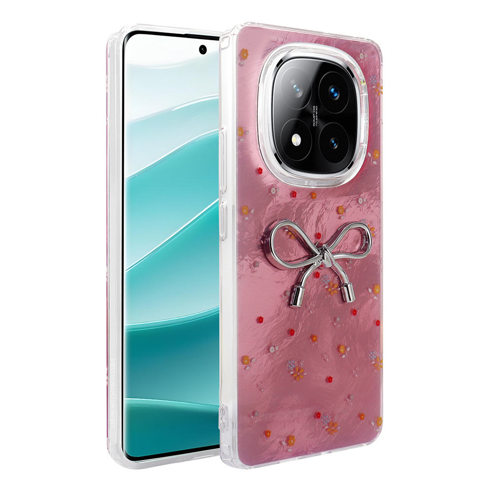 Xiaomi Redmi Note 14 Pro Plus Kılıf Kamera Korumalı Figürlü Zore Ponti Silikon Kapak - Açık Pembe