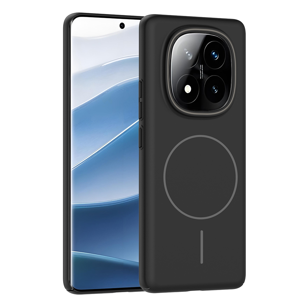 Xiaomi Redmi Note 14 Pro Plus Kılıf M-safe Şarj Özellikli Zore Ruby Sert Kapak - Siyah