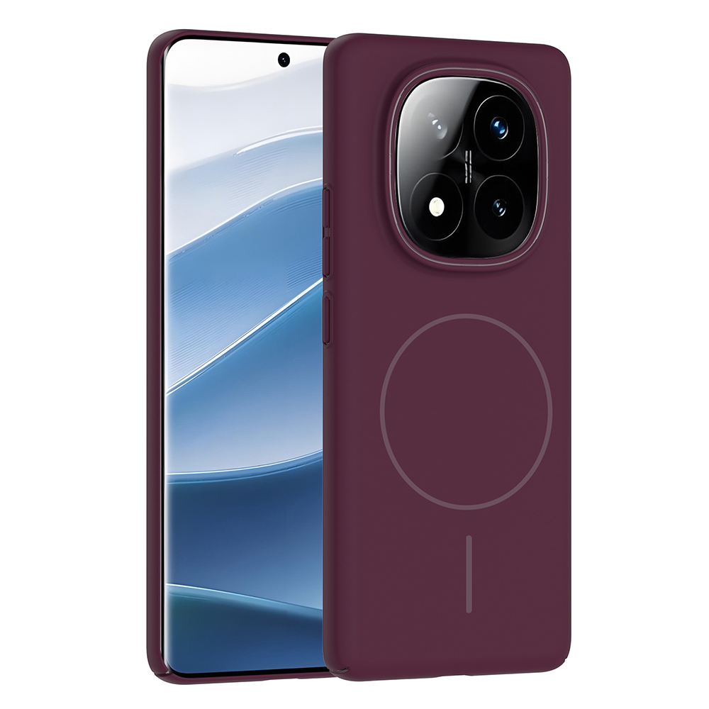 Xiaomi Redmi Note 14 Pro Plus Kılıf M-safe Şarj Özellikli Zore Ruby Sert Kapak - Mürdüm