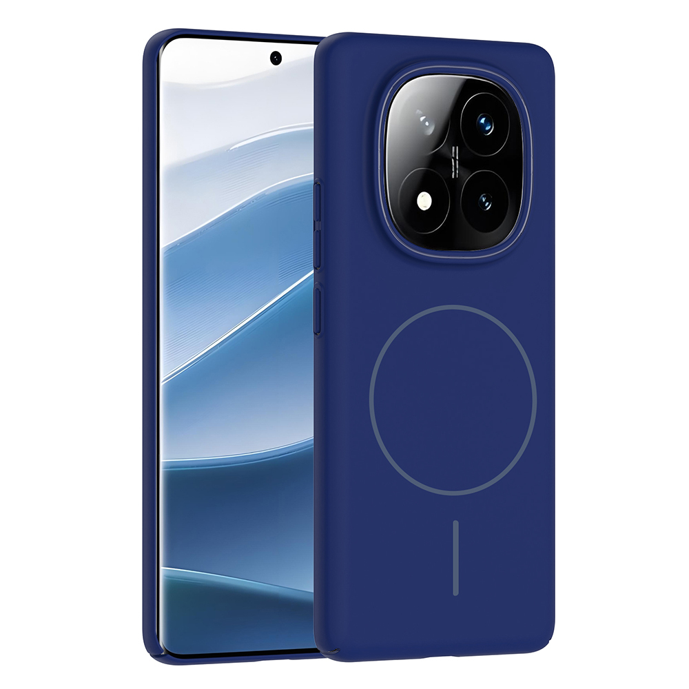 Xiaomi Redmi Note 14 Pro Plus Kılıf M-safe Şarj Özellikli Zore Ruby Sert Kapak - Lacivert