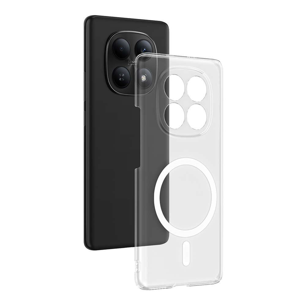 Xiaomi Redmi Note 15 4G Kamera Korumalı M-Safe Şarj Özellikli Şeffaf Zore London Sert PC Kapak - Şeffaf