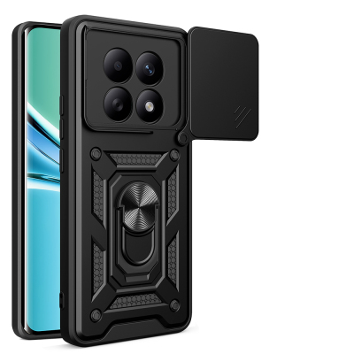 Xiaomi Redmi Note 15 4G Kılıf Magnetik Standlı Kamera Korumalı Zore Sürgülü Vega Kapak - Zore
