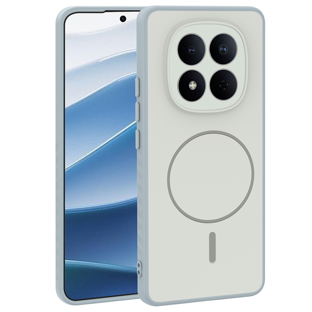 Xiaomi Redmi Note 15 5G Kılıf M-safe Şarj Özellikli Zore Tea Kapak - Gümüş