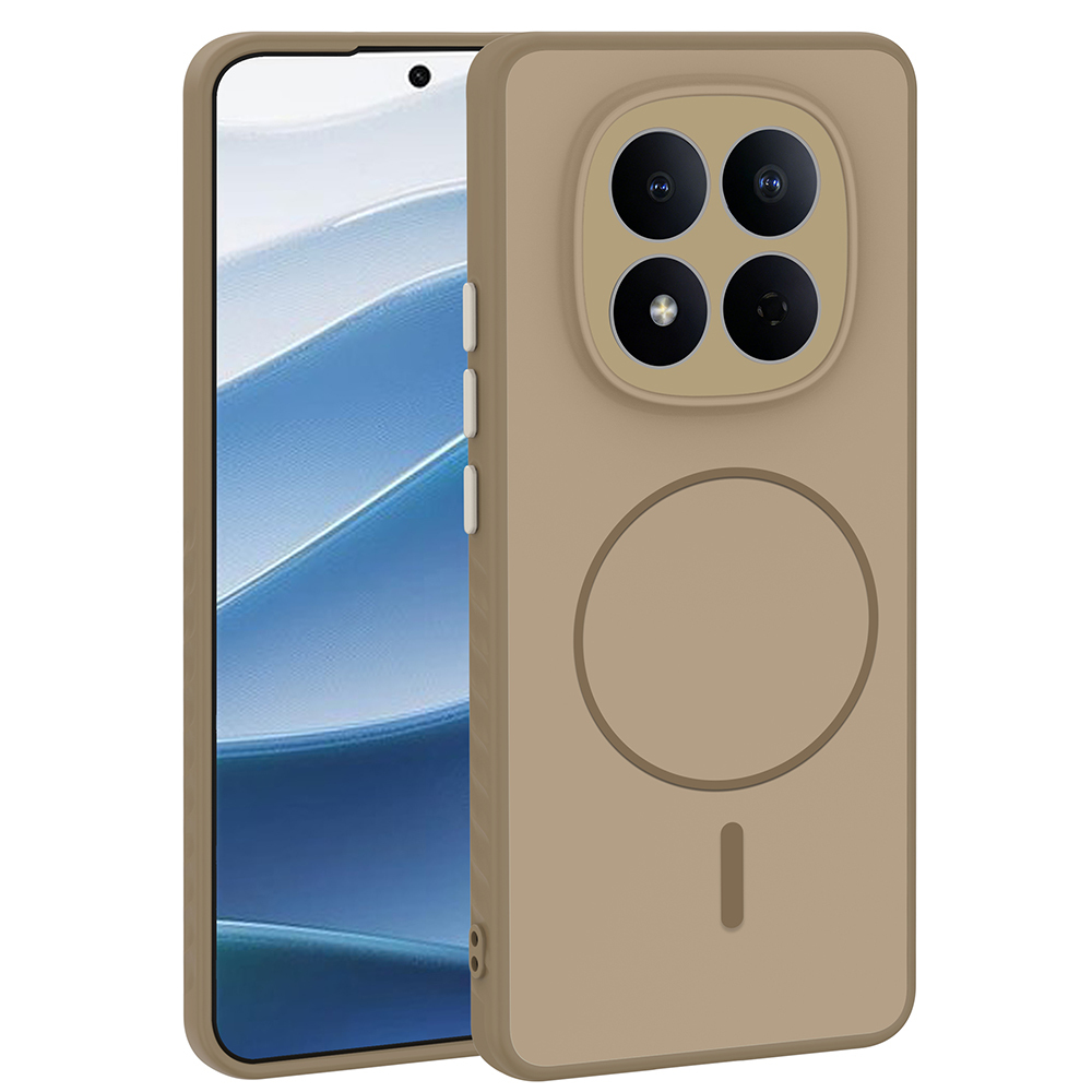 Xiaomi Redmi Note 15 5G Kılıf M-safe Şarj Özellikli Zore Tea Kapak - Gold