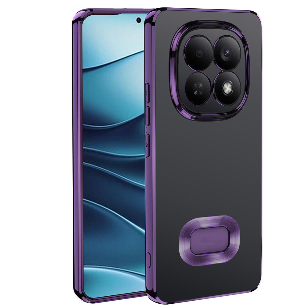Xiaomi Redmi Note 15 Pro 4G Kılıf Kamera Korumalı Logo Gösteren Zore Omega Kapak - Derin Mor