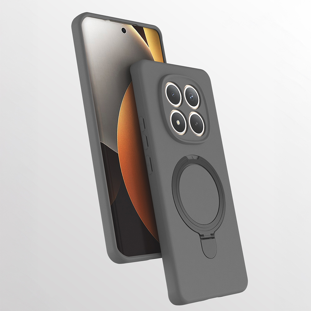 Xiaomi Redmi Note 15 Pro 4G Kılıf M-safe Şarj Özellikli Standlı Zore Samara Kapak - Titanyum-Gri