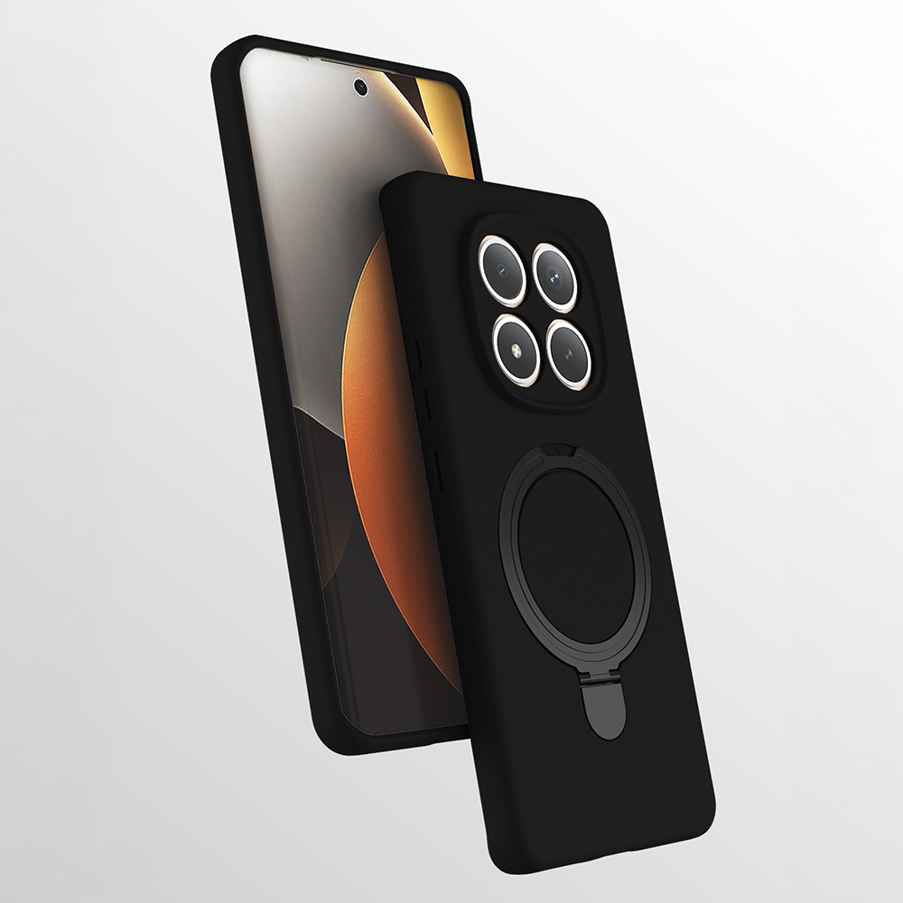 Xiaomi Redmi Note 15 Pro 4G Kılıf M-safe Şarj Özellikli Standlı Zore Samara Kapak - Siyah