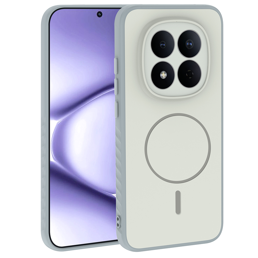 Xiaomi Redmi Note 15 Pro 4G Kılıf M-safe Şarj Özellikli Zore Tea Kapak - Gümüş