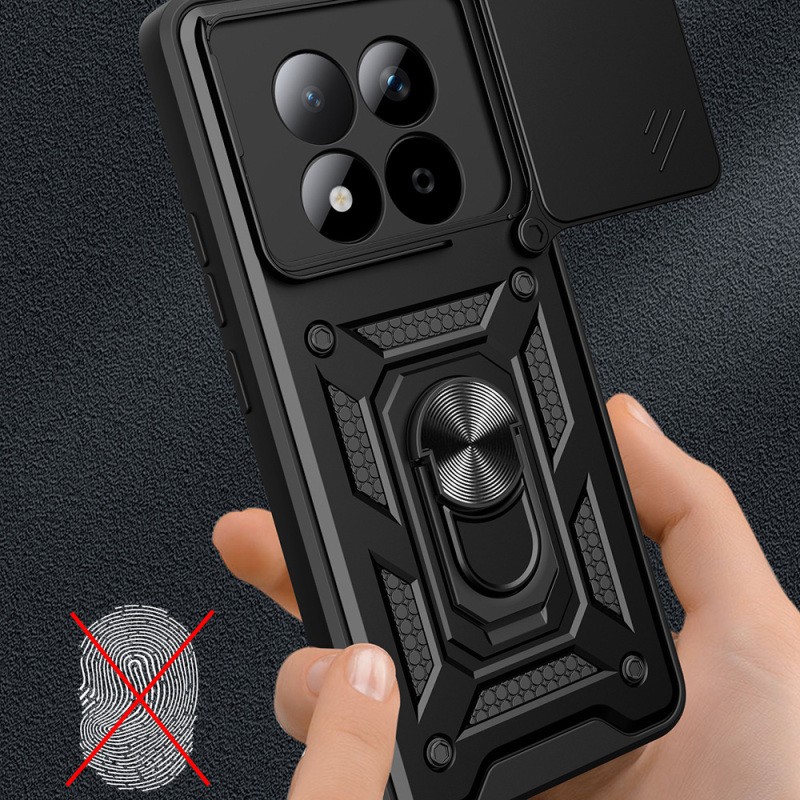 Xiaomi Redmi Note 15 Pro 4G Kılıf Magnetik Standlı Kamera Korumalı Zore Sürgülü Vega Kapak - 6