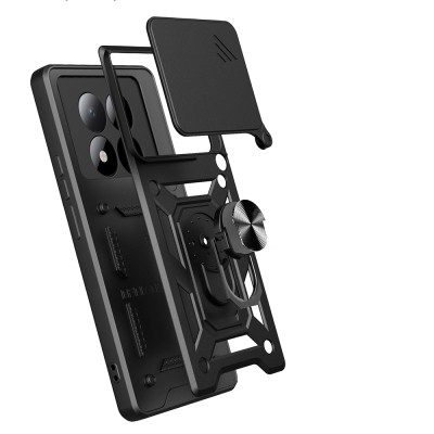 Xiaomi Redmi Note 15 Pro 4G Kılıf Magnetik Standlı Kamera Korumalı Zore Sürgülü Vega Kapak - 9