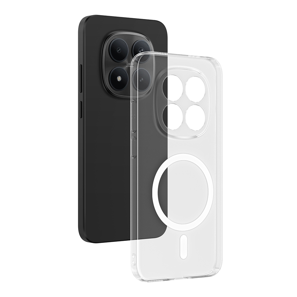 Xiaomi Redmi Note 15 Pro Plus Kamera Korumalı M-Safe Şarj Özellikli Şeffaf Zore London Sert PC Kapak - Şeffaf