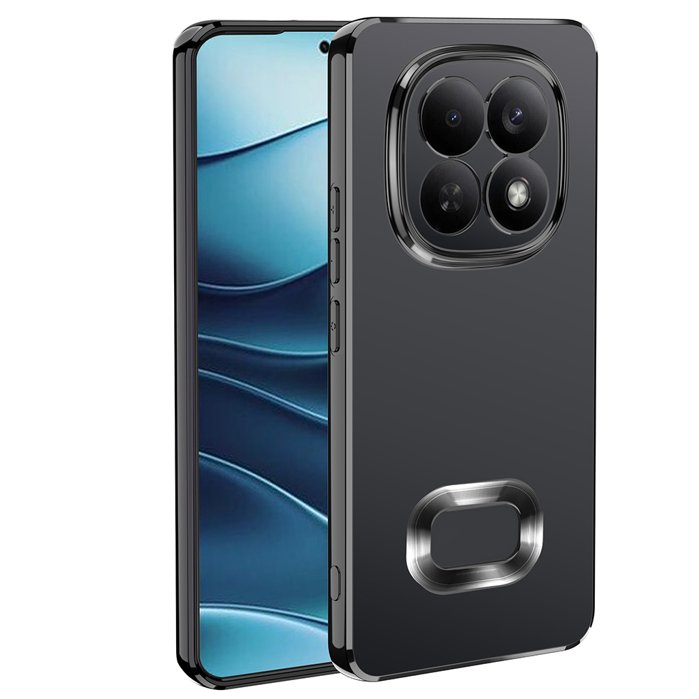 Xiaomi Redmi Note 15 Pro Plus Kılıf Kamera Korumalı Logo Gösteren Zore Omega Kapak - Siyah