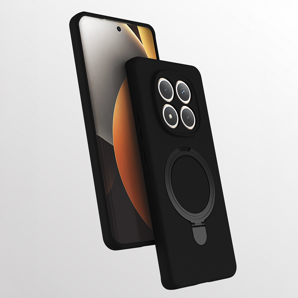 Xiaomi Redmi Note 15 Pro Plus Kılıf M-safe Şarj Özellikli Standlı Zore Samara Kapak - Siyah