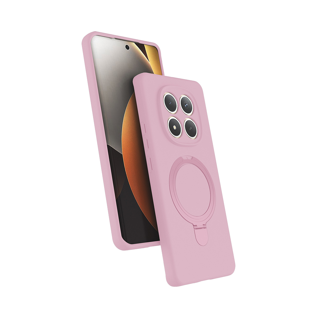 Xiaomi Redmi Note 15 Pro Plus Kılıf M-safe Şarj Özellikli Standlı Zore Samara Kapak - Pembe